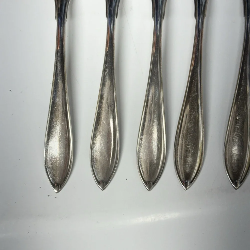 Set Of 6 Swedish SV Prima NY Silver Silverplate Cocktail Forks  4.5